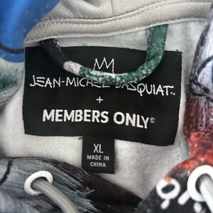 Members Only Graphic Pullover Hoodie in Teal, Purple, White